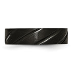 Black IP Swirl Wedding Band in Titanium, 6mm