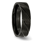 Black IP Swirl Wedding Band in Titanium, 6mm
