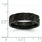Black IP Swirl Wedding Band in Titanium, 6mm