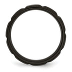 Grooved Wedding Band in Titanium with Black IP Plating, 8mm