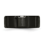 Grooved Wedding Band in Titanium with Black IP Plating, 8mm