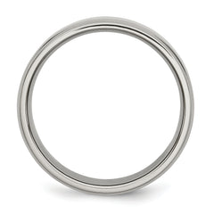 Titanium Unisex Wedding Band with Ridged Edge Engravable Finish