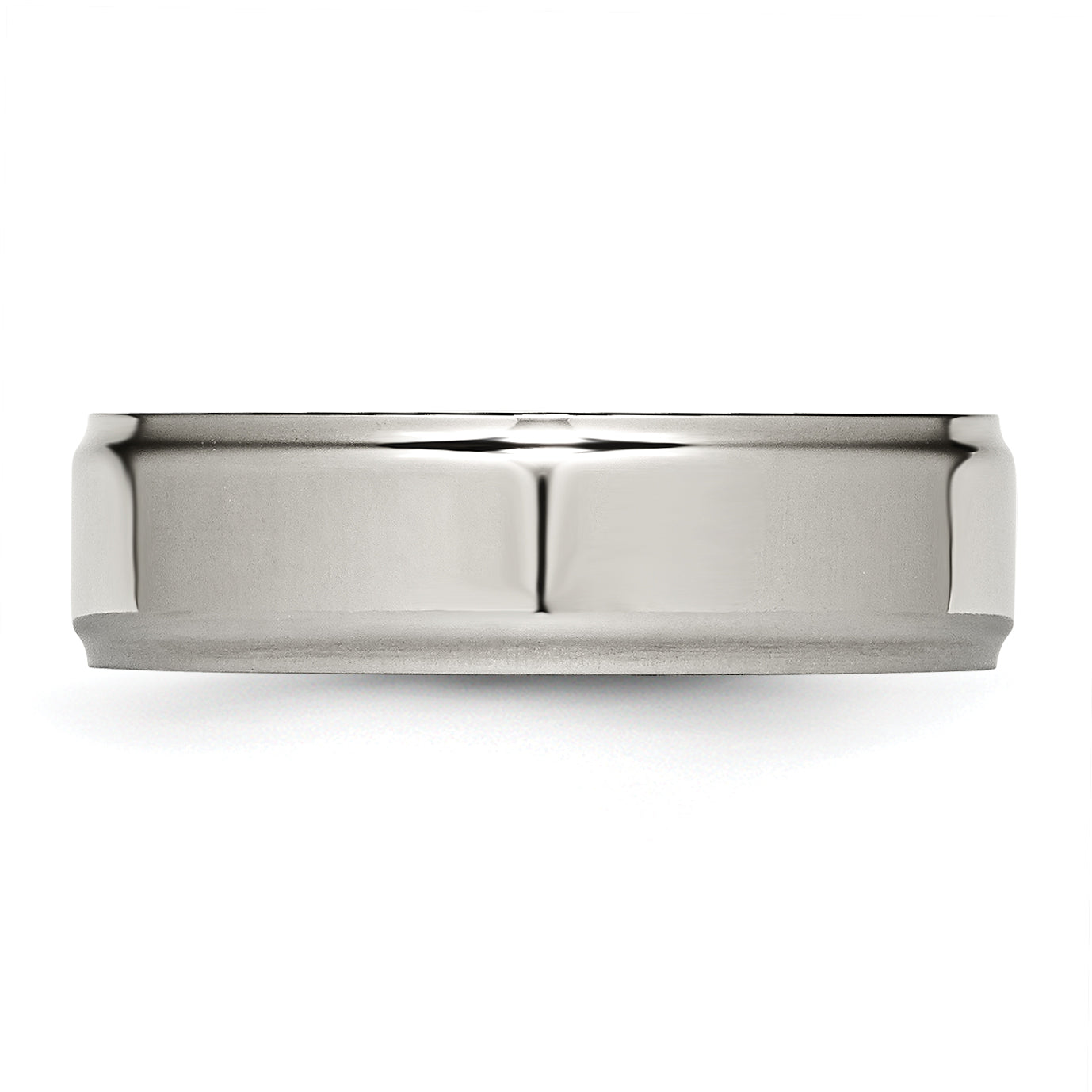 Titanium Unisex Wedding Band with Ridged Edge Engravable Finish