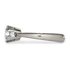 Titanium CZ Ring with Polished Finish, Elegant Prong Set for Women