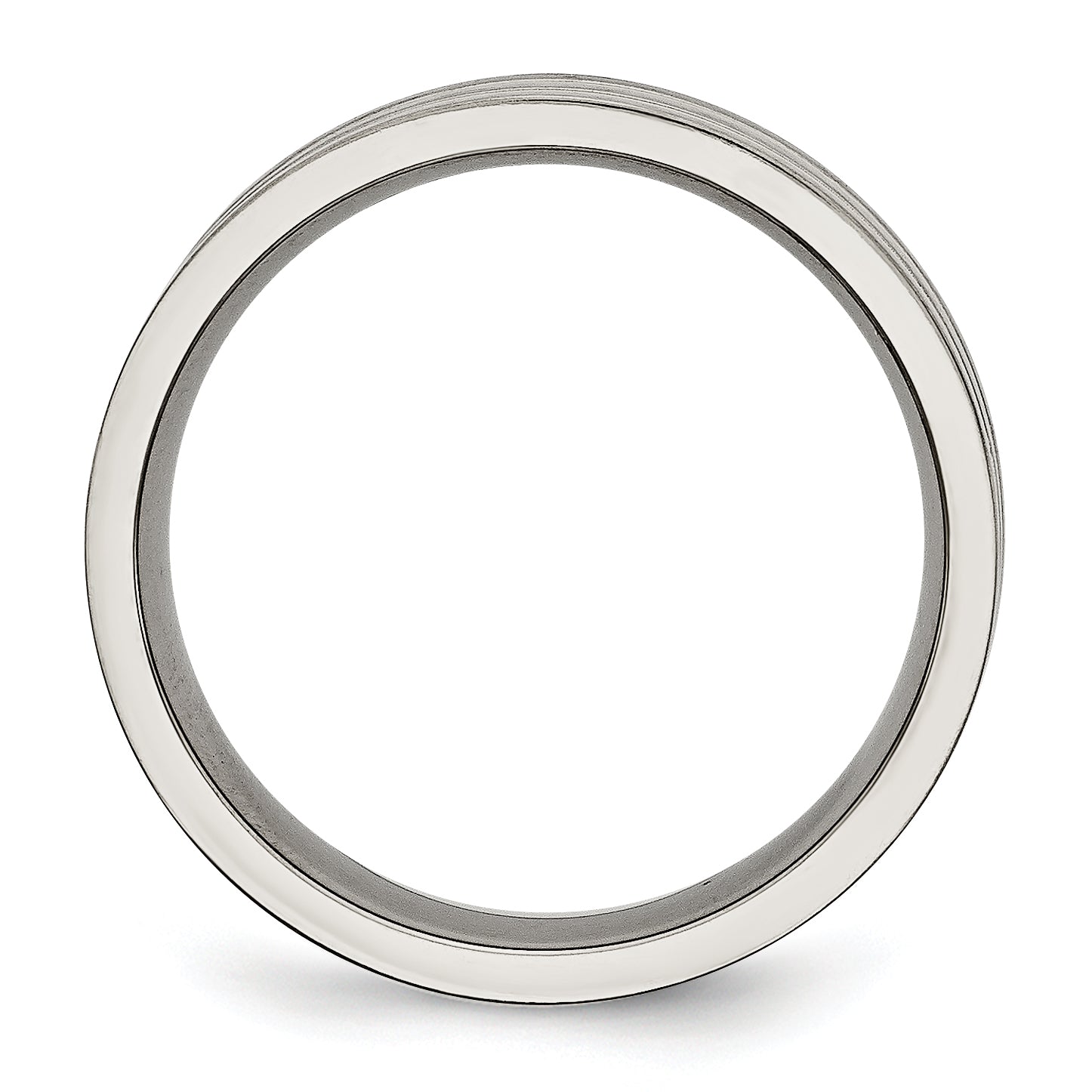 Grooved Wedding Band in Titanium with Gold-Tone IP, 6mm