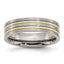 Titanium Brushed Yellow IP-plated 6mm Grooved Band