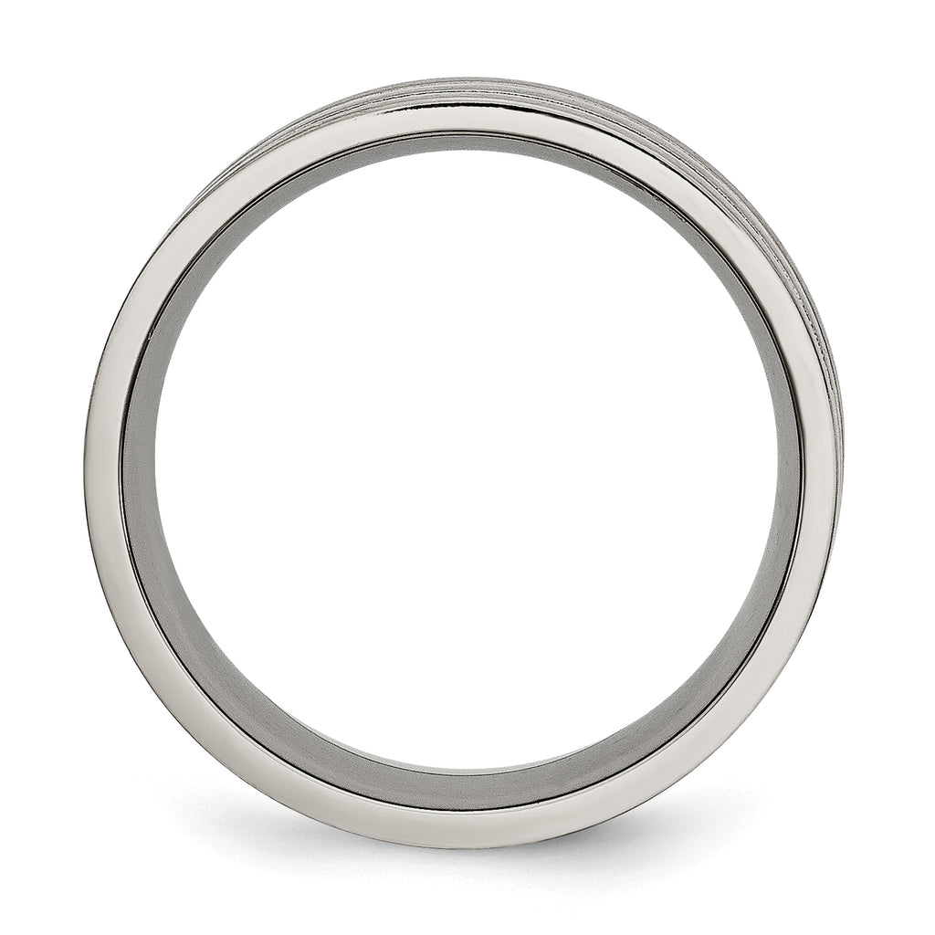 Grooved Wedding Band in Titanium with Gold IP Plating, 8mm