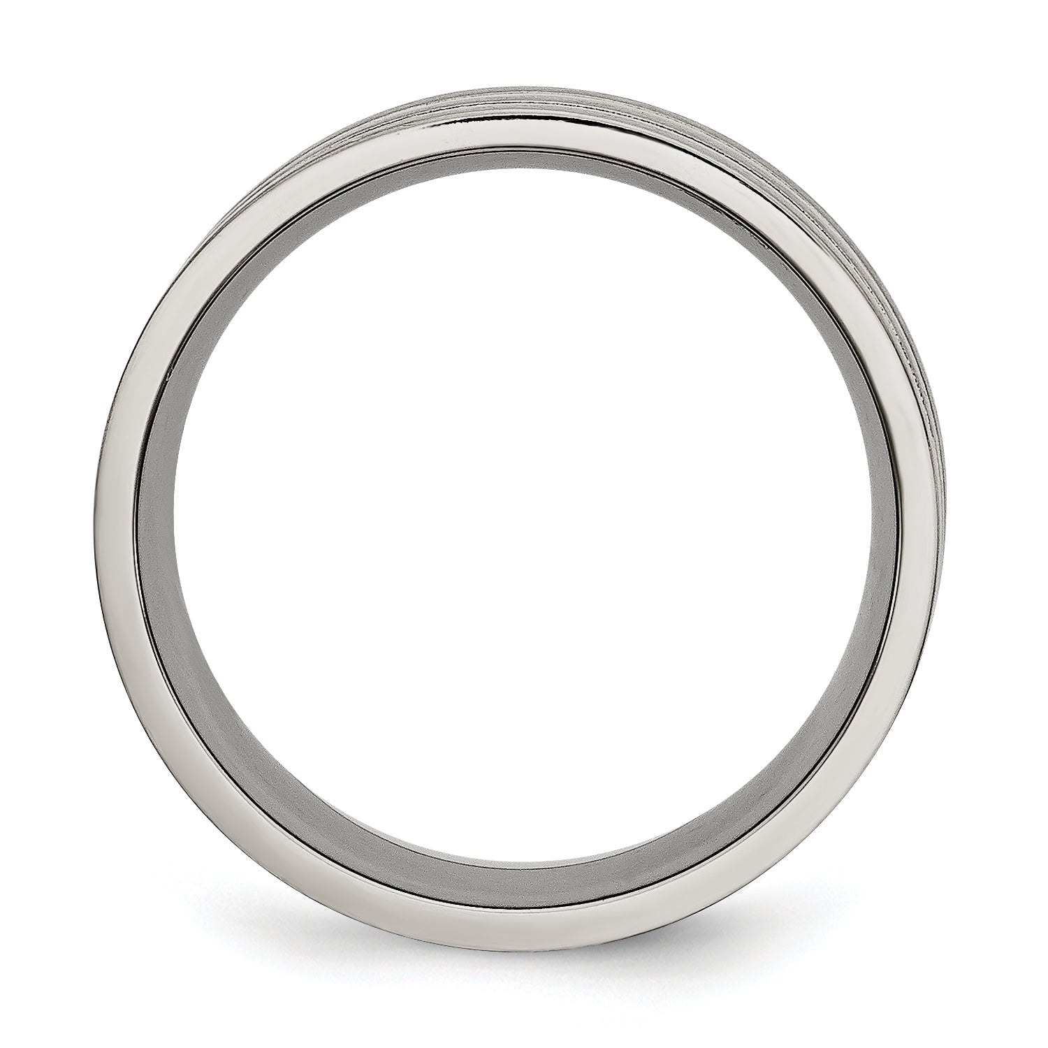 Grooved Wedding Band in Titanium with Gold IP Plating, 8mm