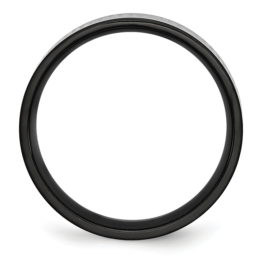 Greek Key Wedding Band in Titanium with Black IP, 6mm