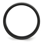 Greek Key Wedding Band in Titanium with Black IP, 6mm