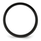 Greek Key Wedding Band in Black IP-Plated Titanium, 8mm