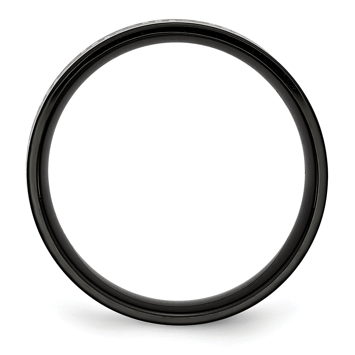 Greek Key Wedding Band in Black IP-Plated Titanium, 8mm