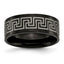 Titanium Black IP-plated Greek Key Laser Etched 8mm Brushed/Polished Band
