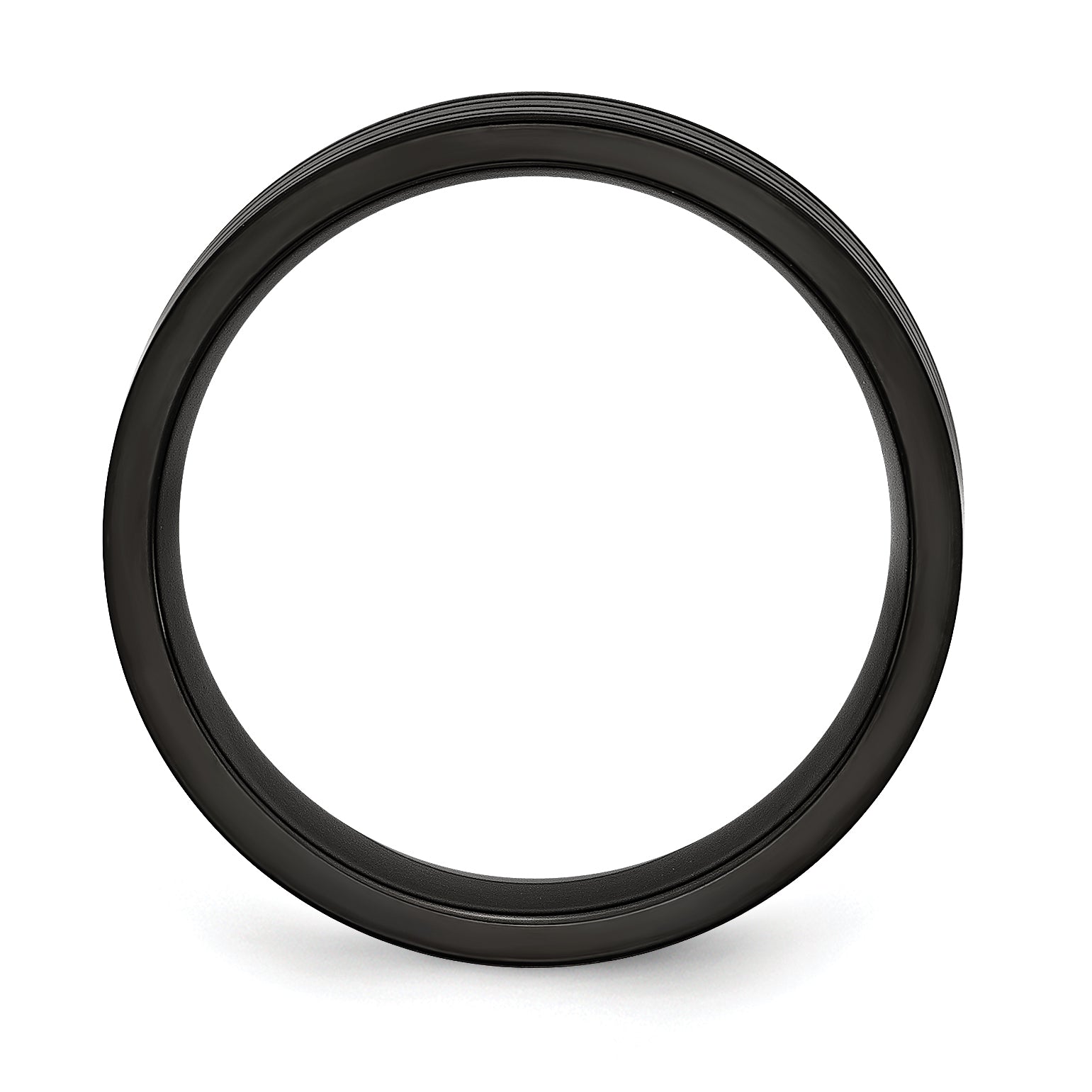 Titanium Brushed and Polished Black IP-plated 6mm Grooved Band