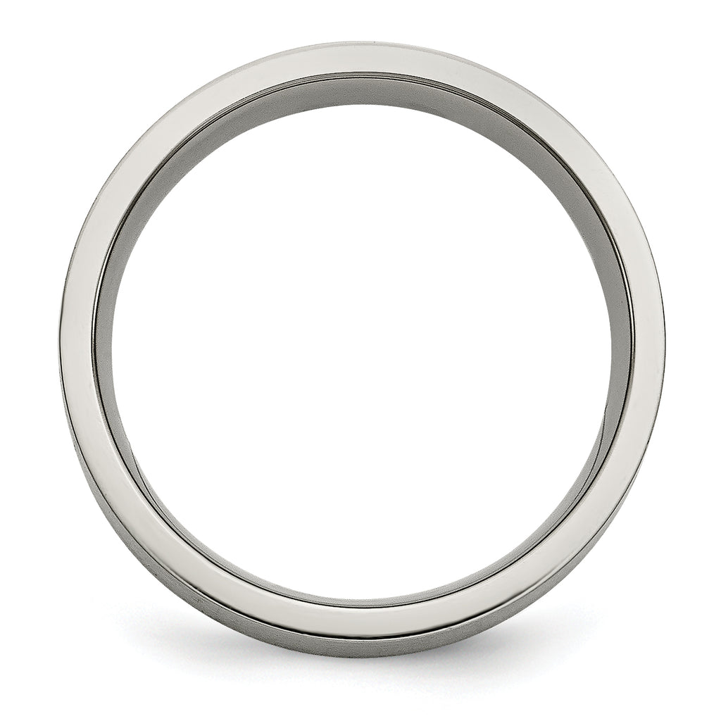 Inlay Wedding Band in Titanium & Sterling Silver, 6mm