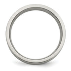 Inlay Wedding Band in Titanium & Sterling Silver, 6mm