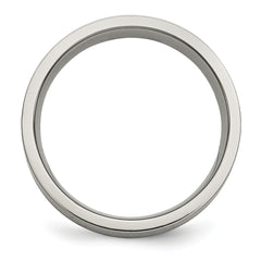 Titanium Wedding Band with Sterling Silver Inlay Unisex 6mm Brushed Finish