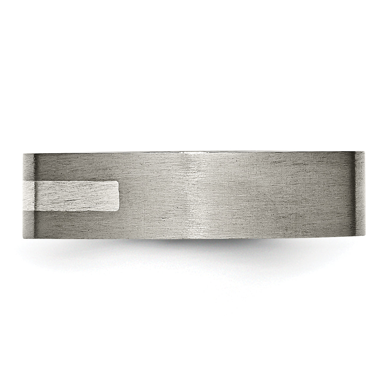 Titanium Wedding Band with Sterling Silver Inlay Unisex 6mm Brushed Finish