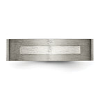 Inlay Wedding Band in Titanium & Sterling Silver, 6mm