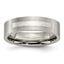 Titanium Brushed WithSterling Silver Inlay 6mm Flat Band