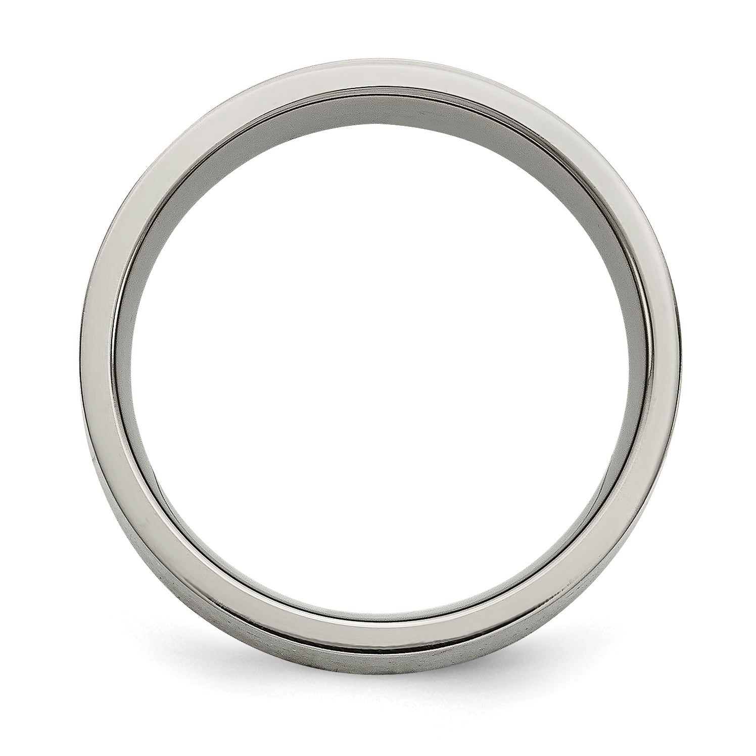 Titanium Silver Inlay Unisex Wedding Band Brushed 8mm Engravable