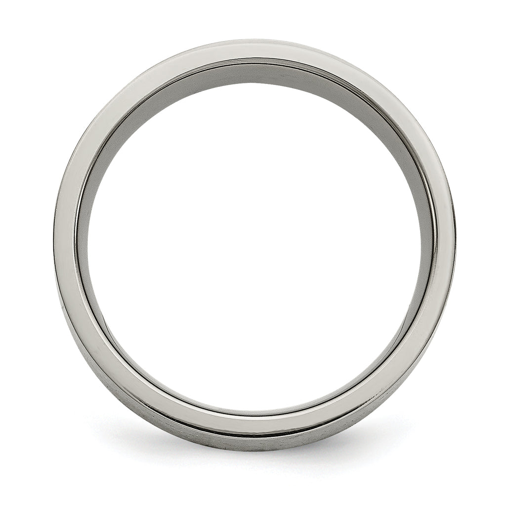 Inlay Wedding Band in Titanium & Sterling Silver, 8mm