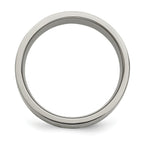 Inlay Wedding Band in Titanium & Sterling Silver, 8mm