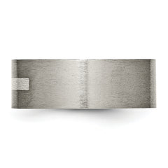 Titanium Brushed WithSterling Silver Inlay 8mm Flat Band