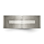 Inlay Wedding Band in Titanium & Sterling Silver, 8mm