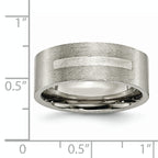 Inlay Wedding Band in Titanium & Sterling Silver, 8mm