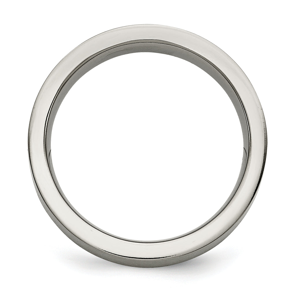 Inlay Wedding Band in Titanium & Sterling Silver, 6mm