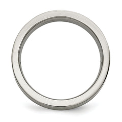 Titanium Sterling Silver Inlay Unisex Wedding Band, Brushed Finish