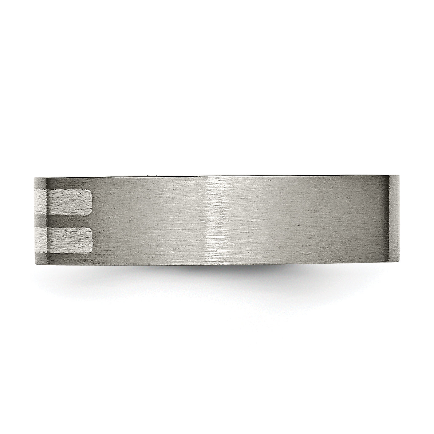 Titanium Sterling Silver Inlay Unisex Wedding Band, Brushed Finish
