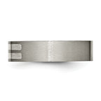 Inlay Wedding Band in Titanium & Sterling Silver, 6mm