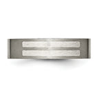 Inlay Wedding Band in Titanium & Sterling Silver, 6mm