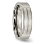 Inlay Wedding Band in Titanium & Sterling Silver, 6mm