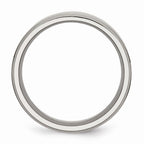 Ridged Edge Wedding Band in Titanium, 8mm