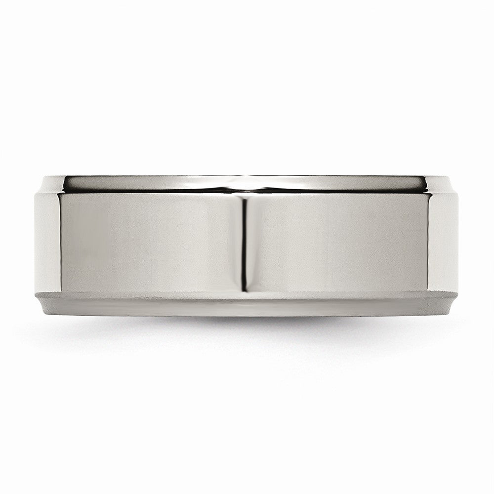 Ridged Edge Wedding Band in Titanium, 8mm