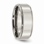 Ridged Edge Wedding Band in Titanium, 8mm