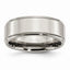 Ridged Edge Wedding Band in Titanium, 8mm