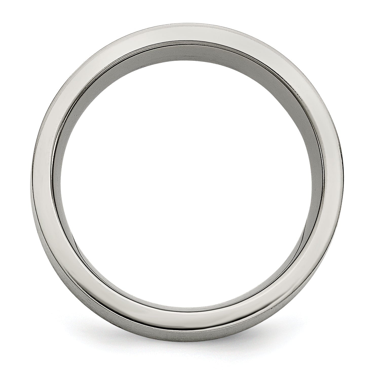 Titanium and Sterling Silver Unisex Wedding Band 8mm Brushed Finish