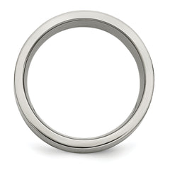 Titanium and Sterling Silver Unisex Wedding Band 8mm Brushed Finish
