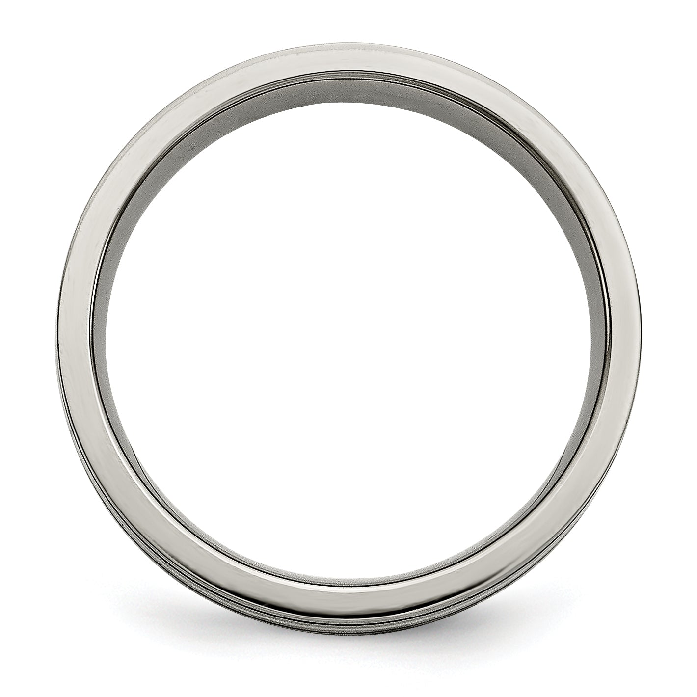 Grooved Inlay Wedding Band in Titanium & Sterling Silver, 6mm
