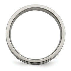 Titanium and Sterling Silver Unisex Grooved Wedding Band, Engravable