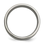 Grooved Inlay Wedding Band in Titanium & Sterling Silver, 8mm