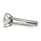 Titanium Fashion Ring with Polished Finish and PrinceSterling Silver CZ