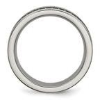 Titanium Wedding Band with Black Ceramic Accent Engravable Unisex
