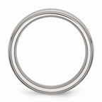 Ridged Edge Wedding Band in Titanium, 7mm