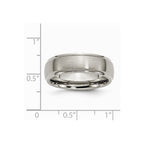 Titanium Ridged Edge 7mm Brushed and Polished Band