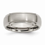 Ridged Edge Wedding Band in Titanium, 7mm